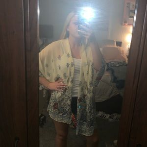 Floral sheer kimono